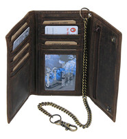 Vintage Brown Long Chain Wallet Organizer #WC54375N