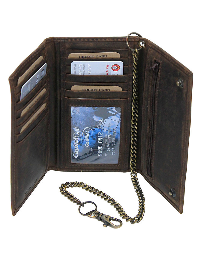 Leather Biker Wallet Organizer Leather Chain