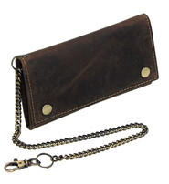 Vintage Brown Long Chain Wallet Organizer #WC54375N