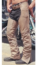 Light Brown Leather Motorcycle Chaps #C704N (XXS-XS only)