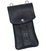 Jamin Leather® Black Leather Cell Phone Case - Adjustable Clip-On #PKK18090K