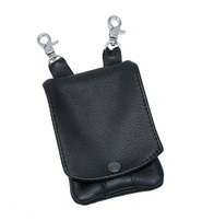 Jamin Leather® Black Leather Cell Phone Case - Adjustable Clip-On #PKK18090K