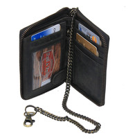 Charcoal Vintage Zippered Chain Wallet #WC543760ZK