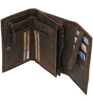 Women's Vintage Brown Hibiscus Embossed Wallet #WL163321FN