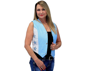 White Vest with Silver and Blue Stars