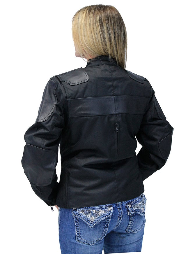 Leather and Textile Vented Women's Biker Jacket #LC2179VZK