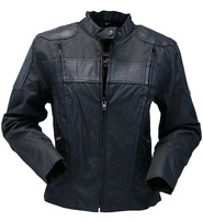 Leather and Textile Vented Women's Biker Jacket #LC2179VZK