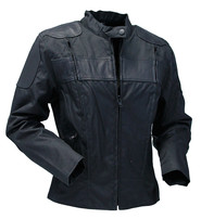 Leather and Textile Vented Women's Biker Jacket #LC2179VZK