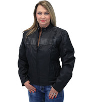 Leather and Textile Vented Women's Biker Jacket #LC2179VZK