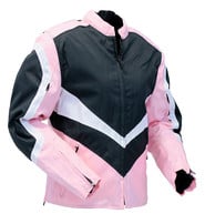 Pink Textile Vented Motorcycle Jacket with Armor #LC3453VZAP