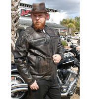 Unik Men's Quilt Panel Vented Vintage Brown Racer Jacket w/Concealed  Pockets #MA6634VZN