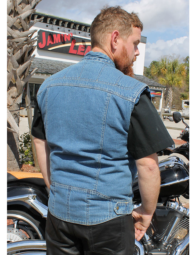 Quilt Lined Blue Denim Club Vest #VMC143U