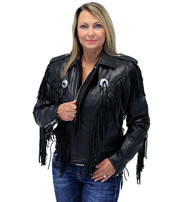 Jamin Leather® Beltless Fringed Leather Motorcycle Jacket #M400FB