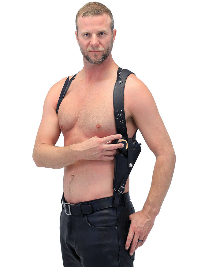 Black Leather Shoulder Holster #A358H