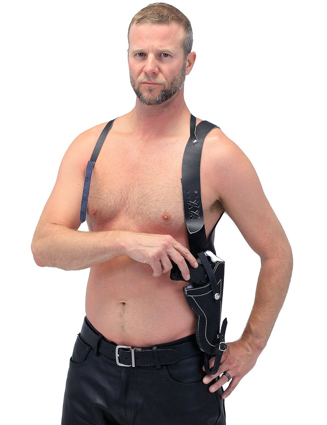 Black Leather Shoulder Holster #A358H - Jamin Leather®