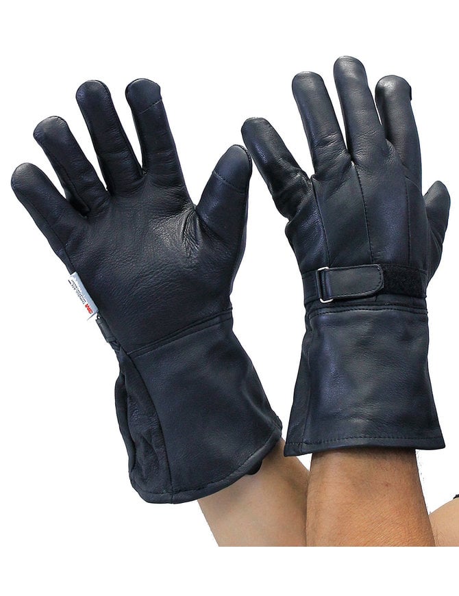 Soft Cuff Deerskin Gauntlet Motorcycle Gloves #G8250DEER