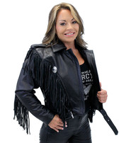 Jamin Leather® Ladies Cropped Leather Jacket w/Fringe #L205FB