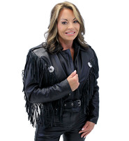 Jamin Leather® Ladies Cropped Leather Jacket w/Fringe #L205FB