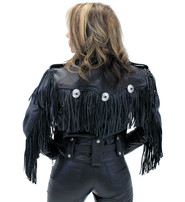 Jamin Leather® Ladies Cropped Leather Jacket w/Fringe #L205FB