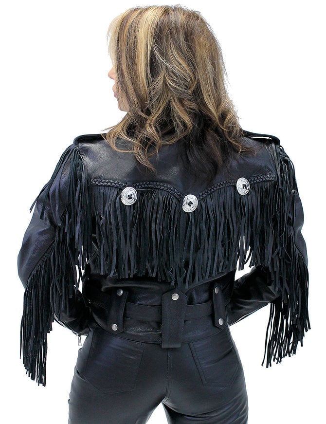 Jamin Leather Ladies Cropped Leather Jacket w/Fringe #L205FB