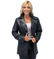 36'' Women's Premium Ultra Premium Leather Coat w/Removable Belt #L247LLBTK