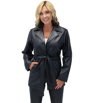 36'' Women's Premium Ultra Premium Leather Coat w/Removable Belt #L247LLBTK