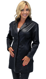 Jamin Leather® Women's Fashion Long Leather Coat #L2173BTK (up to 7X)