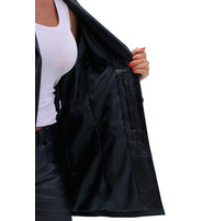 Jamin Leather® Women's Fashion Long Leather Coat #L2173BTK