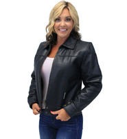 Jamin Leather® Tough Lady Heavy Cowhide Leather Jacket #L1401192ZK