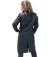 Jamin Leather Hidden Button Long Lambskin Leather Coat For Women #L2011398ZK