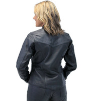 Jamin Leather® Frontier Black Leather Shirt for Women #LS43K