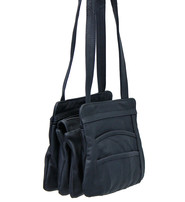 Expandable Double Strap Concealed Pocket Leather Purse #P4460GK