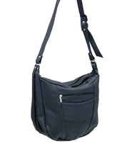 Round Bottom Large Black Leather Concealed Pocket Purse #P4910GK