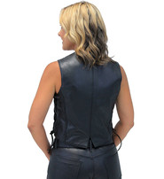 Soft Lambskin Leather Vest w/Braid Trim #VL221LB