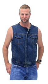 First MFG Blue Denim Club Vest w/Easy Access Pocket #VMC624GU