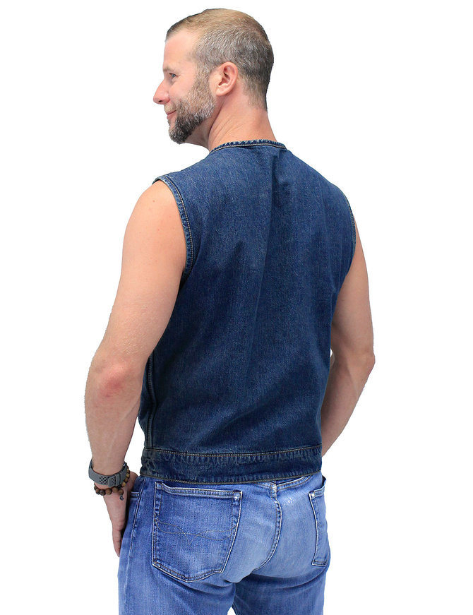 First MFG Blue Denim Club Vest w/Easy Access Pocket #VMC624GU