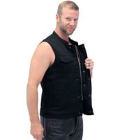 First MFG Men's Heavy Denim Black Club Vest w/Easy Access #VMC629GZK