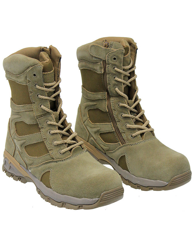 Rothco Forced Entry 8 Coyote Deployment Boots With Side Zipper