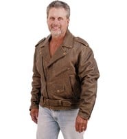 Jamin Leather® Rich Brown Genuine Leather Jacket for Men #M38ZN