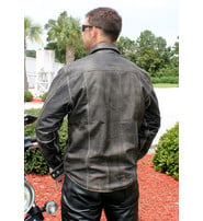 Jamin Leather Classic Vintage Leather Shirt - Jean Style #MSA9012N