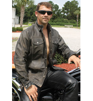 Jamin Leather® Classic Vintage Leather Shirt - Jean Style #MSA9012N