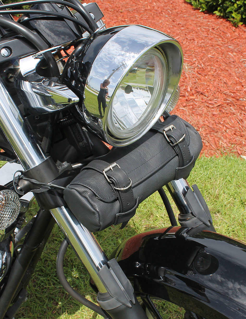 Mini Motorcycle Saddle Bag Pu Leather Tool Roll Saddle Motor Side Luggage  Travel Tool Tail Bag (1pc, Black)