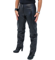 Double Snap Ladies Lambskin Leather Pants #LP3213K - Jamin Leather®