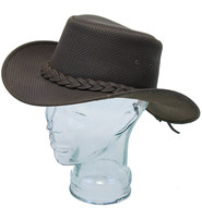 Brown Perforated Leather Cowboy Hat #H92141VN