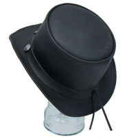 Imported Buffalo Nickel Biker Leather Top Hat #H9229BUFK