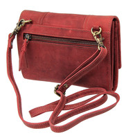 Vintage Red Leather Large Clutch Purse with Strap #WL163522AR