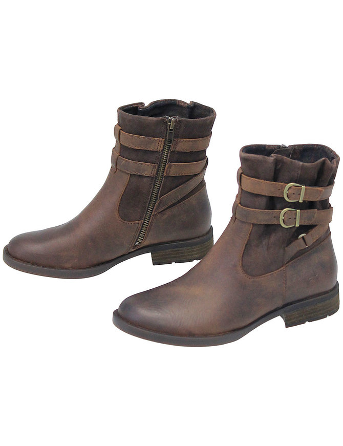 Born Footwear Born Vintage Brown Double Strap Zipper Boot #BL26357BZN