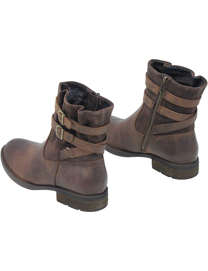 Born Footwear Born Vintage Brown Double Strap Zipper Boot #BL26357BZN