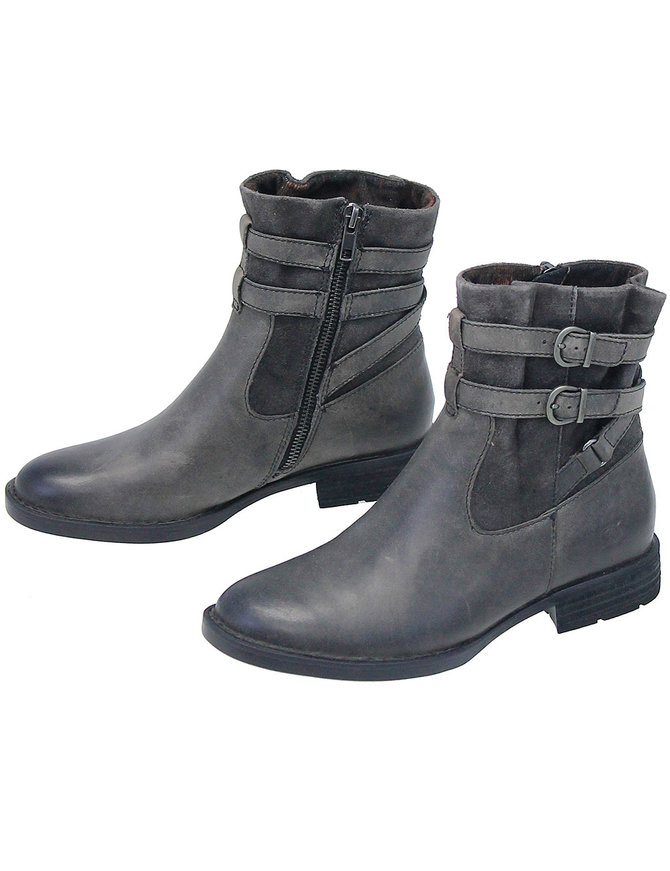 Born Vintage Gray Double Strap Zipper Boot #BL26342BZG - Jamin 