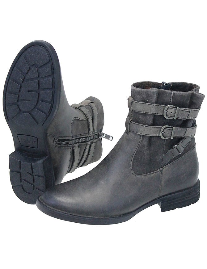 Born Footwear Born Vintage Gray Double Strap Zipper Boot #BL26342BZG